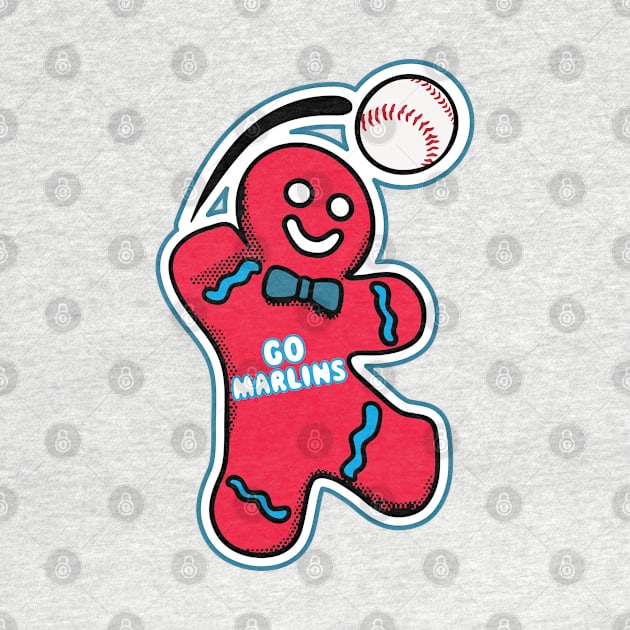 Miami Marlins Gingerbread Man by Rad Love